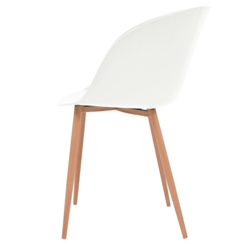

White dining chairs and wood 2 units