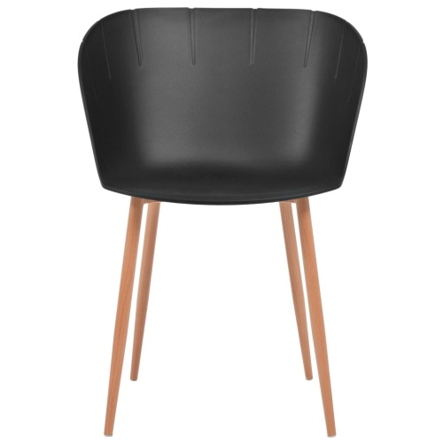 

Modern dining chairs 2 black units and wood