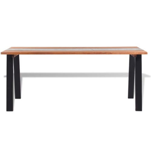 

Обеденный стол из твердой древесины акации и стекла 180x90x75 см
