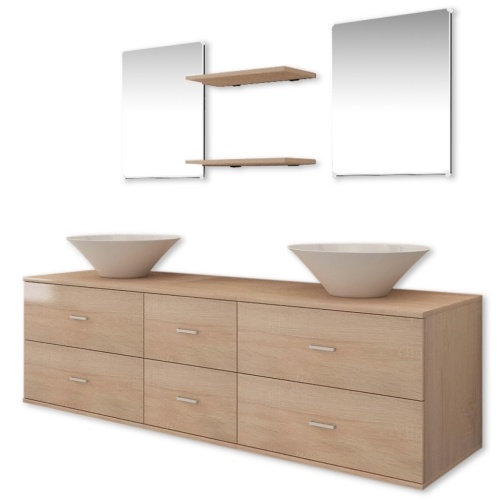 

in September furniture beige bathroom with sink 7 pcs (242564 + 242571)