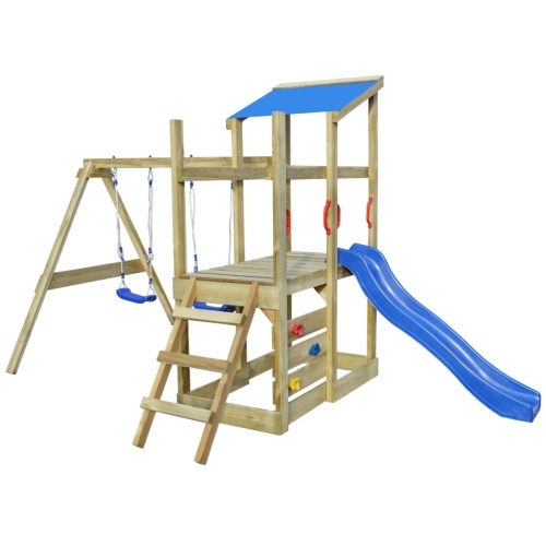 

vidaXL Children's playground with slide and swings 400x226x235 cm Wood