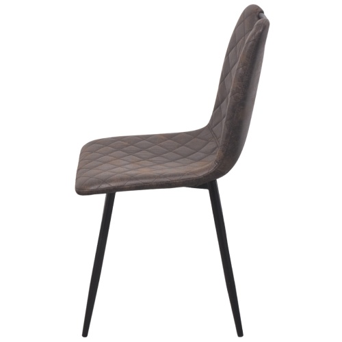 

Artificial leather dining chairs 6 units dark brown