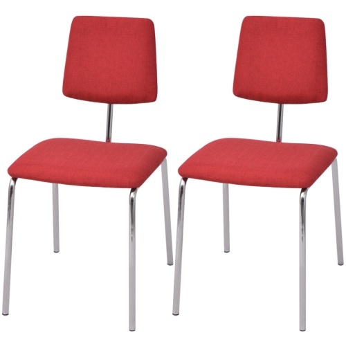 

Dining chair 2 pieces red fabric