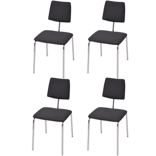 

Dining chairs 4 pieces black fabric