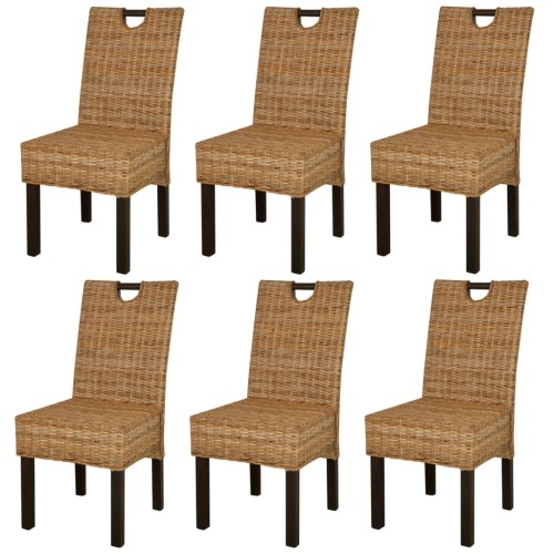 

Dining chairs 6 units rattan kubu mango wood