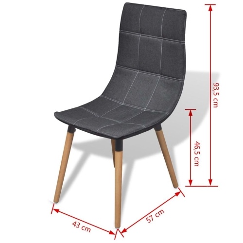 

Dining chairs 6 units dark gray
