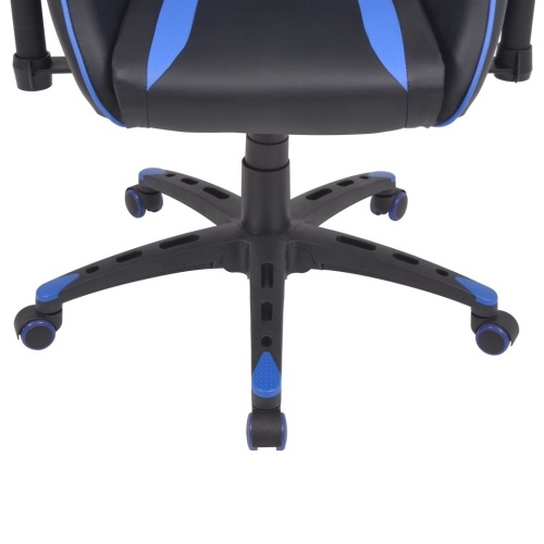 

Recliner Racing Office Chair in Blue Synthetic Leather