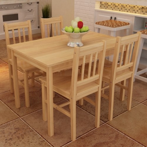 

Table with 4 chairs in Natural Wood