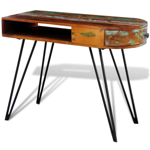 

Antique desk in solid wood with iron legs with pins