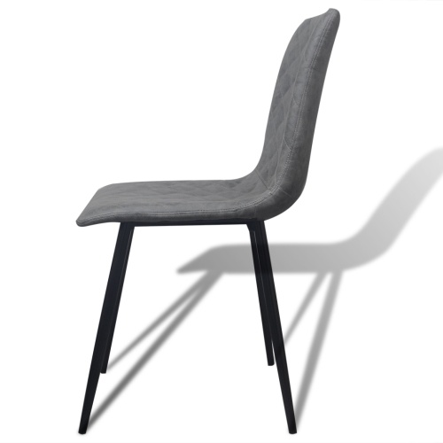 

vidaX Chairs For Dining Room 2 Pieces Synthetic Leather Gray