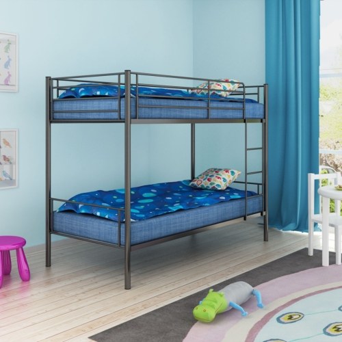

Двухъярусная кровать для детей 200x90 см Металл черный