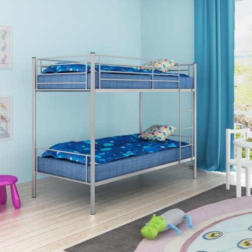 

Двухъярусная кровать для детей 200x90 см Металлический серый