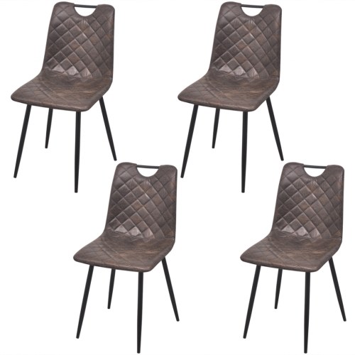 

Dining Chairs 4 pcs Dark Brown Artificial Leather