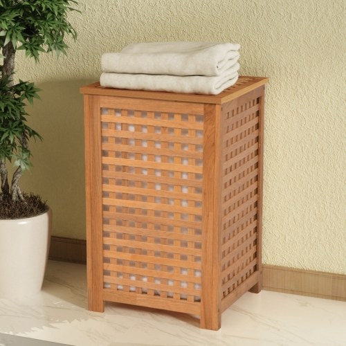 

Solid Walnut Wood Laundry Basket 39x39x65 cm