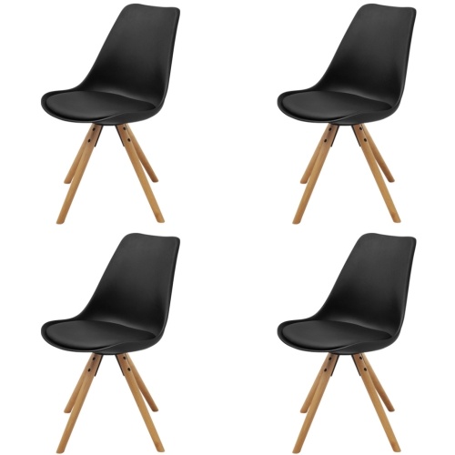 

vidaX Dining Room Chairs 4 Pcs in Black Artificial Leather