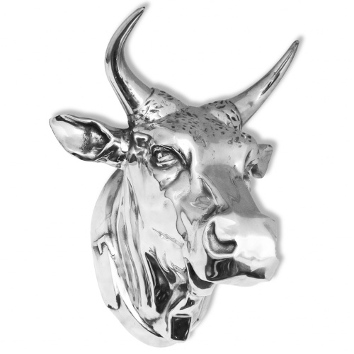 Silver Aluminum Cow Wall Decoration