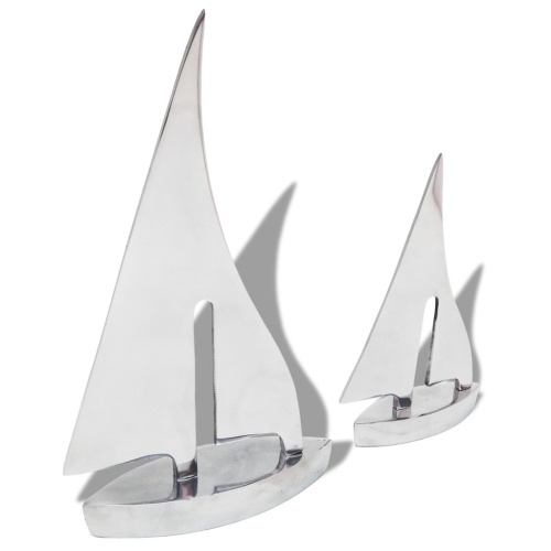 

Two-piece Silver Boat Sailing Decoration