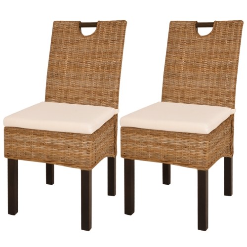 

Dining Room Chairs 2 pcs in Rattan Kubu and Mango Wood