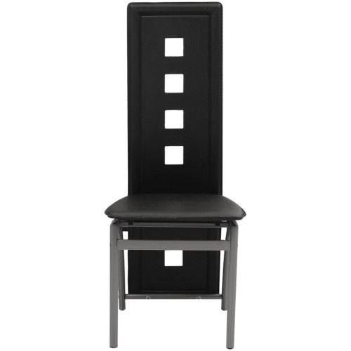

4 Pcs Dining Room Chairs in Black Synthetic Leather