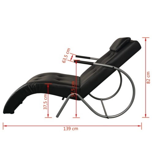 

Armchair with Cushion in Black Synthetic Leather