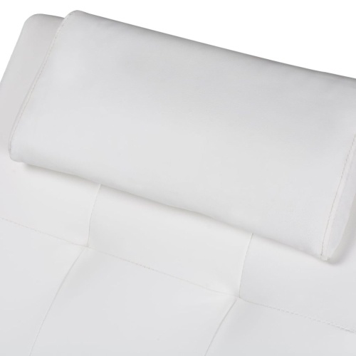 

Armchair with Cushion in White Synthetic Leather