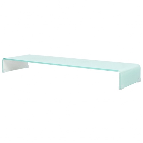 Mobile / Boost White Glass TV Stand 110x30x13 cm