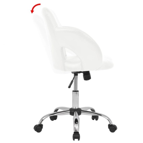 

Swivel Bar Stool in White Artificial Leather