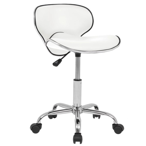 

Swivel Bar Stool in White Artificial Leather