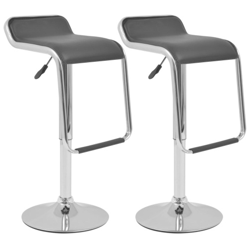 

Set of 2 Swivel Bar Stools in Black Leatherette