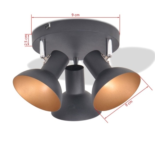 

Chandelier for 3 E27 Bulbs Black and Gold