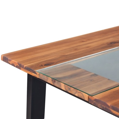 

Обеденный стол Твердая древесина акации и стекло 180x90x75 см