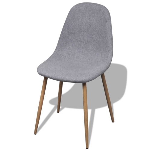 

September 6 chairs in light gray fabric with legs in pressed wood