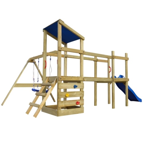 

House wooden toy scale, slide, swings 463x275x235 cm