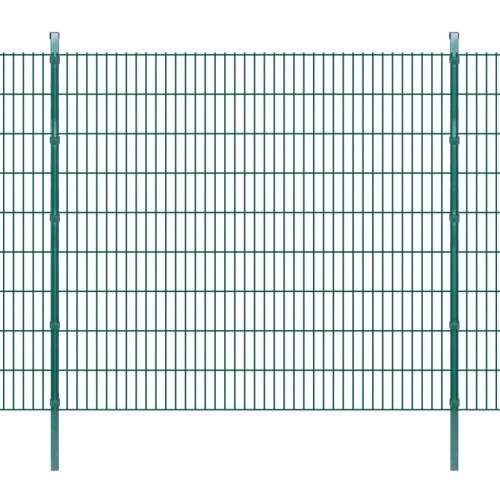 

2D garden fence panel with 2008x1830 mm green 34m stakes