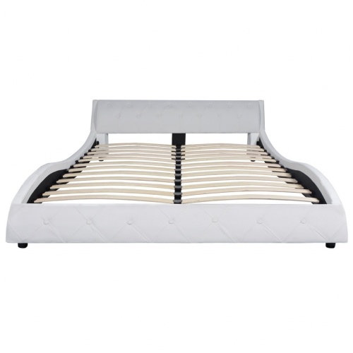 

Bed with MemoryFoam Mattress White Synthetic Leather 140x200cm