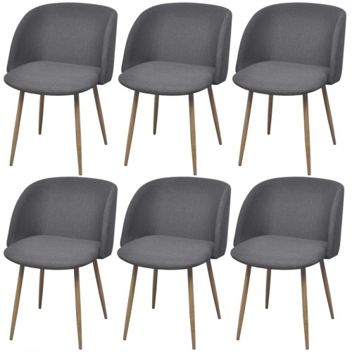 

6 Pcs Dark Gray Dining Room Chairs