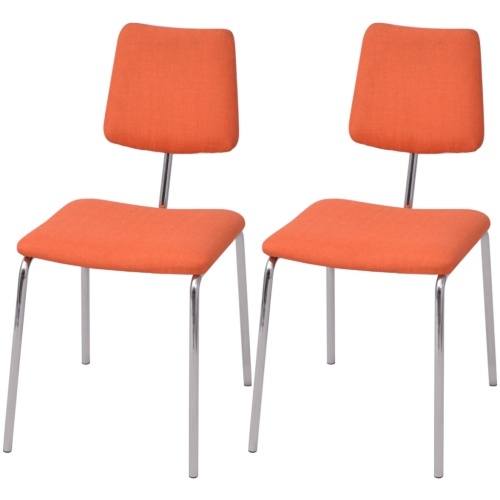 

Set 2 Table Chairs in Orange Fabric