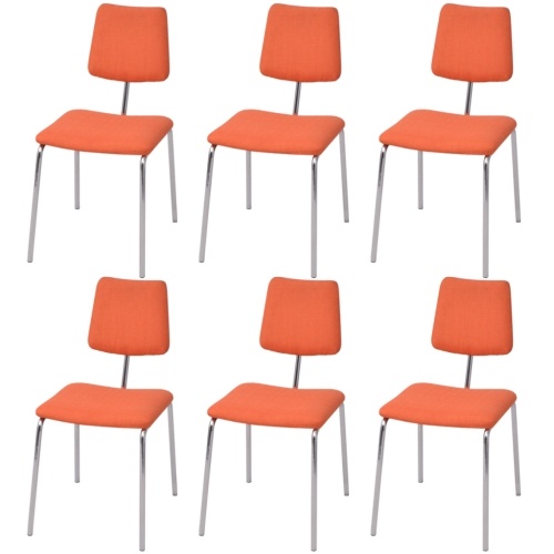 

Set 6 Orange Fabric Table Chairs