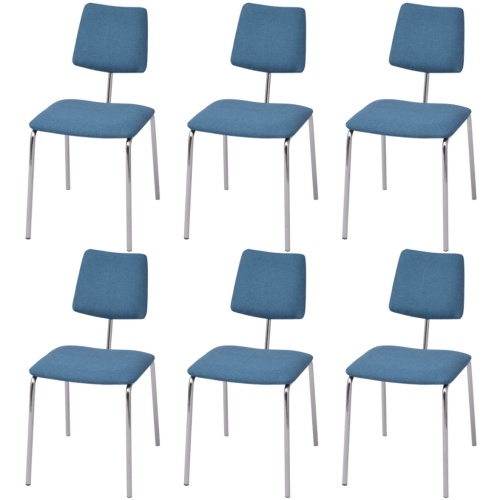 

Set 6 Blue Fabric Table Chairs