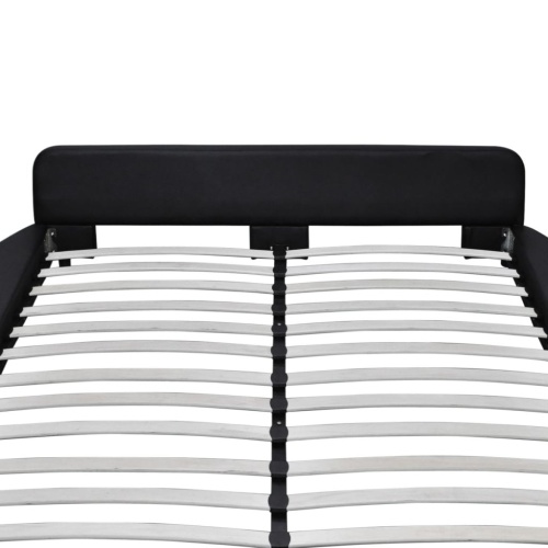 

Bed with 180x200 cm Mattress in Black Round Synthetic Leather