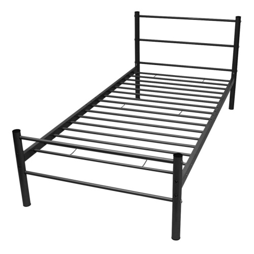 

Single Bed with Viscoelastic Foam Mattress Black Metal 90x200cm