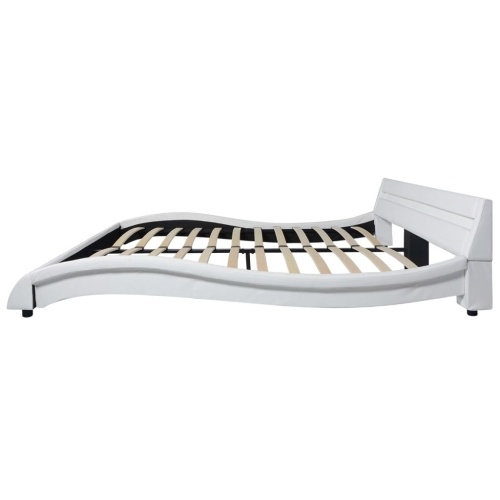 

LED bed and White Synthetic Leather Mattress 180x200 cm