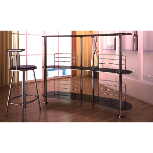 Exhibitor Bar Stand with Glass Shelves