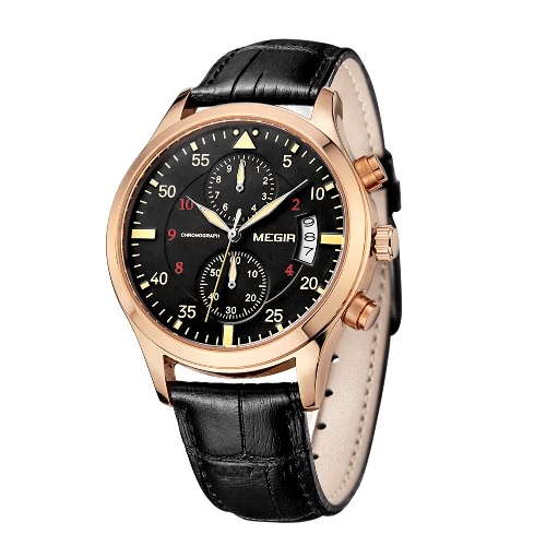 

Genuine Leather Analog Water Resistant Men's Quartz Watch