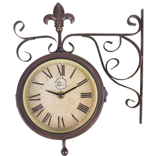 

Esschert Design Bahnhofsuhr mit Thermometer TF005