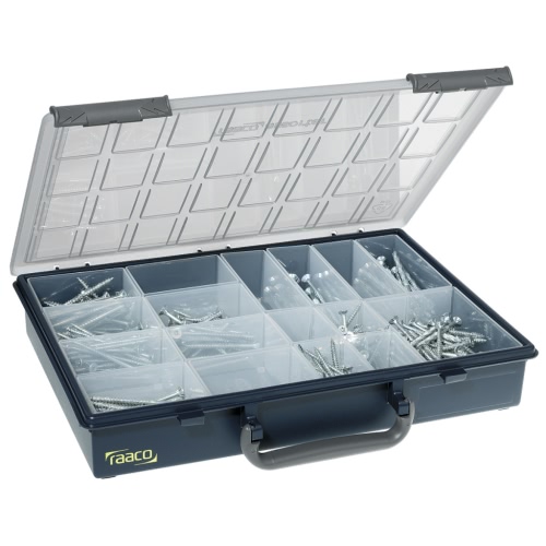 

Raaco Sortimentskasten Assorter 55 4x8 mit 17 Einsätzen 136228