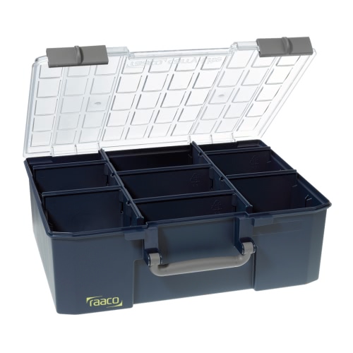

Raaco Sortimentskoffer CarryLite 150-9 mit 8 Trennwänden 136341
