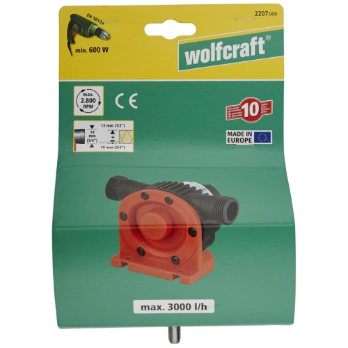 

Wolfcraft Bohrmaschinen-Pumpe 3000 l/h S=8 mm 2207000