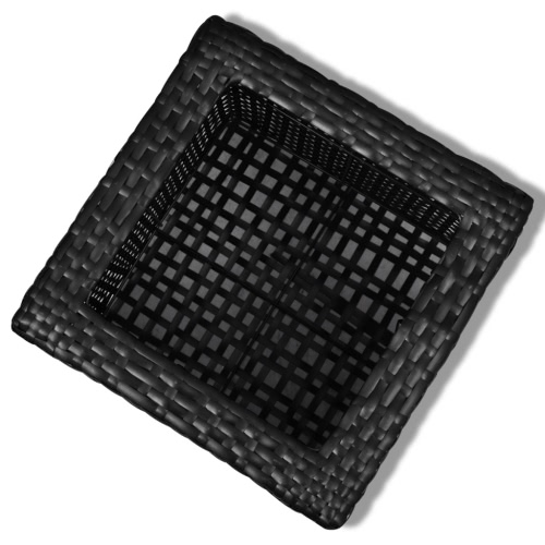 Garden Square Rattan Planter Set 3 pcs Black