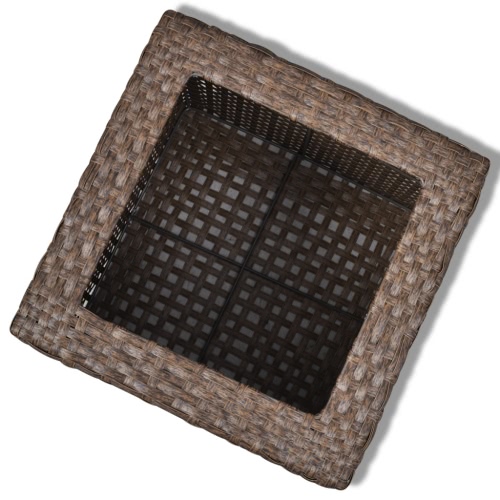 Garden Square Rattan Planter Set 3 pcs Brown